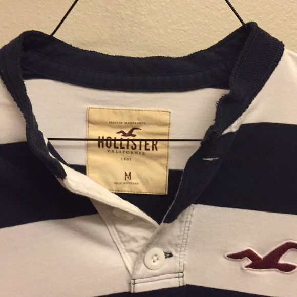 Hollister Other - Hollister M Long Sleeve Navy/White Henley Shirt